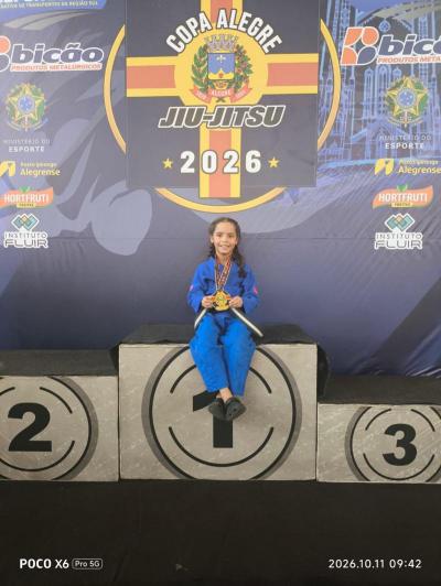 Atleta Alegrense Rebecca Mota Melo conquista o 1º lugar na Copa Alegre de Jiu-Jitsu