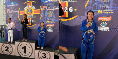Atleta kennedense Júlia Menezes Valpasso conquista medalha de bronze em competição estadual de Jiu-Jitsu, em Alegre